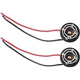 1156 BA15S Bulb Socket Holder, Prewired Turn Signal Connector, 1-Pack | Prewired plastic socket for 1156/BA15S single-contact bulbs; 11cm/4.3 in wires support automotive lighting repair.