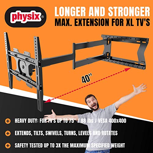 Physix 2100 Long arm TV Wall Mount for 3275 inch Screens Extra Long