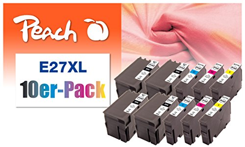 Peach Pack de 10 cartuchos de tinta, compatible con Epson No. 27 x l