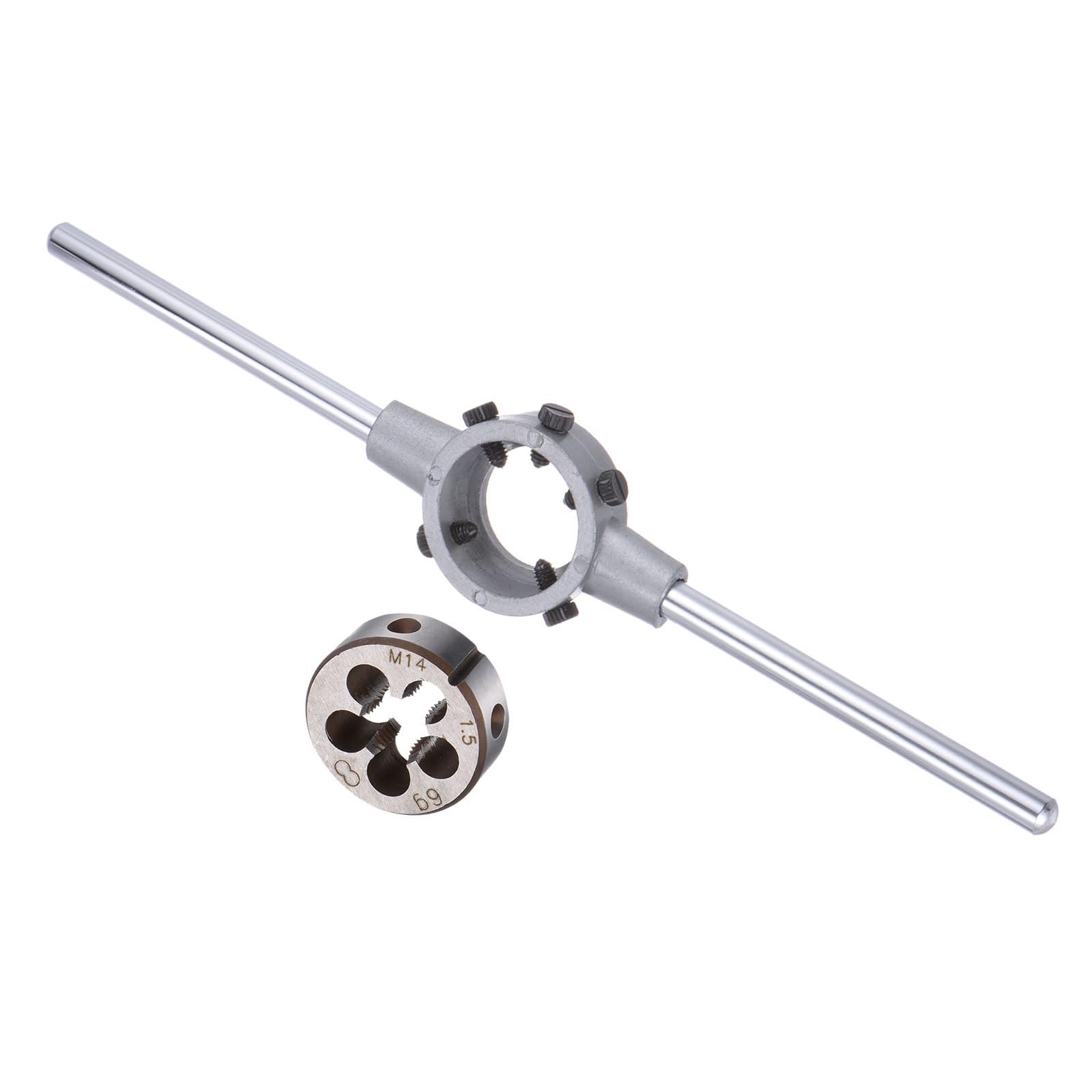 CoCud Die Stock Handle Set, M14x1.5 Thread Die & Fit 38mm OD / M12-M16 Die Wrench Tool Kit - (Applications: for Threading Repairing), 1-Set — image 1