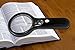 DR Magnum Magnifying Glass, 3X 45X Magnification Power, Magnifying Glass with Light LED, Handheld Magnifying Glasses with Light for Close Work, Black Magnifying Glass for Reading with 3X LED Lights