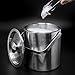 Sorbus Ice Bucket Wine Set — Deluxe 6 Piece Includes: Stainless Steel Double Walled Ice Bucket with Lid, Ice Tong, Bottle Opener, 3 Bottle Stoppers (Silver, Metal)