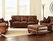 Steve Silver Company Silverado Chair with 2 Accent Pillows, Antique Nailhead Trim, Top-Grain Leather, Living Room, Game Room, Armrest, 41