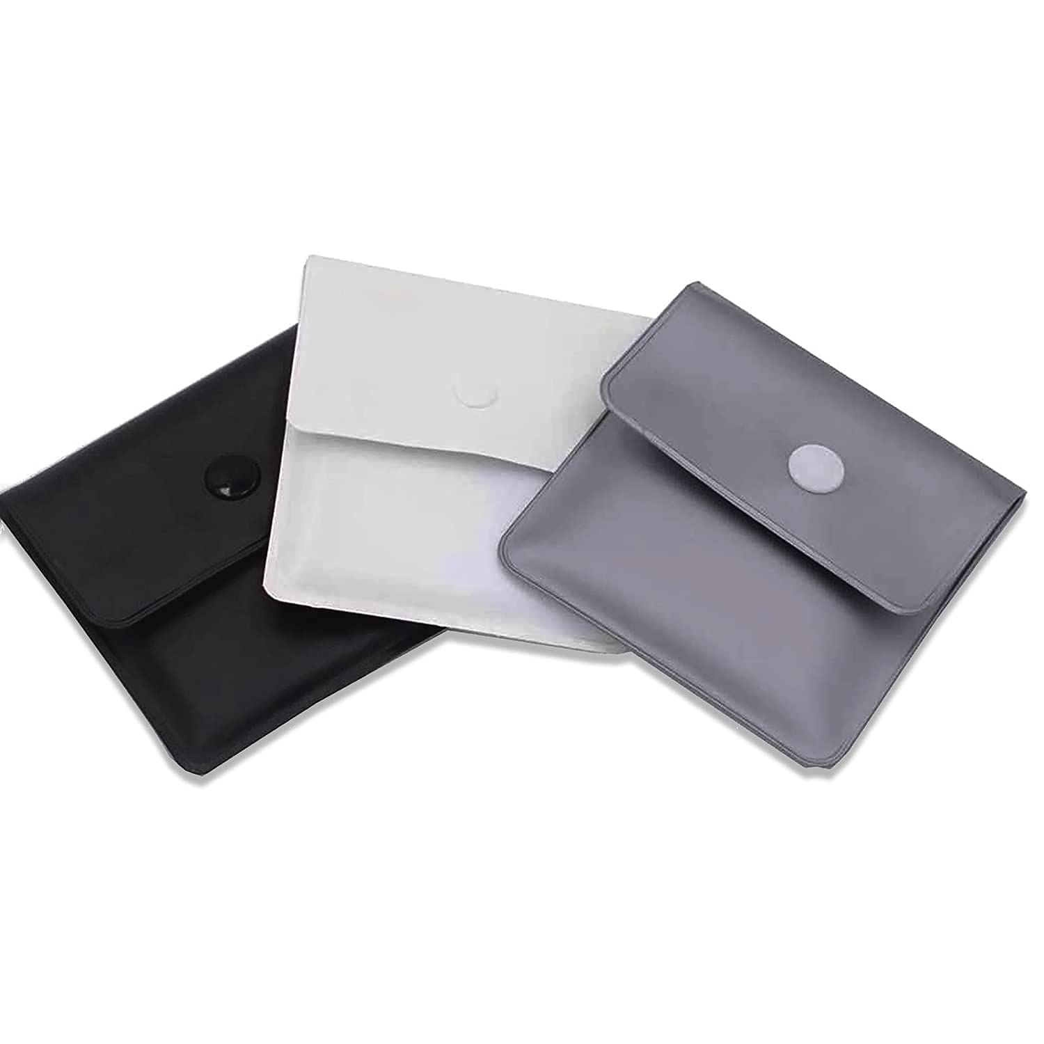 Xhuan 3 black silver white pocket ashtray grey bags - fireproof PVC - smell free - portable compact - simple and clean design