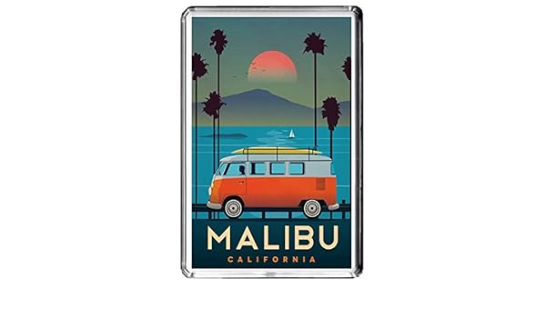 B438 MALIBU CALIFORNIA USA FRIDGE MAGNET USA VINTAGE TRAVEL PHOTO ...