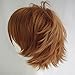 S-noilite Unisex Cosplay Short Straight Hair Wig Women Mens Male Anime Party Costume Synthetic Full Wigs (Light Brown)