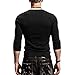 XSHANG Men's Long Sleeves Athletic Muscle Cotton T Shirt Soft Stretchy V Neck/Crew Neck Undershirts Black