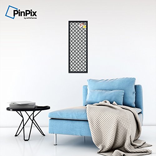 PinPix pin Cork Bulletin Board Made from Canvas, 194 12 x 36 Inches (Completed Size) and Framed in Satin Black (PinPix-194) - Thumbnail 3