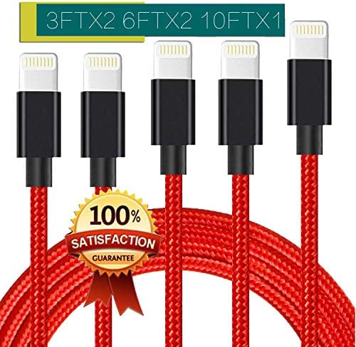 JR TECHNIK Lightning Cable, MFi Certified iPhone Charger Cable Nylon Braided USB Charging & Syncing Cable Compatible with iPhone Xs MAX XR X 8 8 Plus 7 7 Plus 6 6s Plus iPad and More