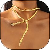 GIGB PBDK Gold Punk Snake Choker Necklace Bracelet for Women,Gold Multi Layered Flexible Dragon Necklace,Personality Halloween Masquerade Ball Jewelry Gifts