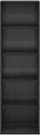 Furinno LUDER 5-Cube Bookshelf Bookcase Blackwood 9.4 x 15.8 x 52 view 6