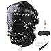 Leather Bondage Gimp Mask Hood, Black Full Face Blindfold Breathable Restraint Head Hood, Sex Toys, for Unisex Adults Couples, BDSM/LGBT Fetish Hood (Black(Full Face Hood))thumb 2