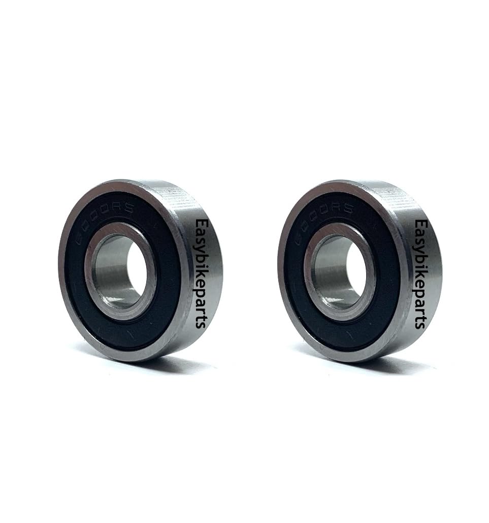 6000 2RS Cartridge Bearings, Size 10x26x8mm Chrome Steel Sealed with Grease, 6000 Cart Full Balls Bearing for Bike Hubs Pivot, (Pack of 2Pcs)