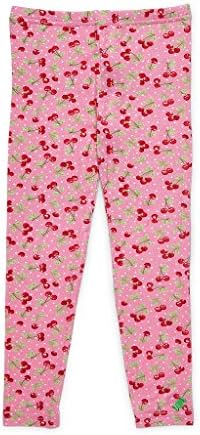 BonBon Clouds Girls' Bamboo Leggings (Baby, Toddler, Kids) (3T - 4T, Cherries)