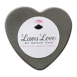 Lava Love Heart Vegan Volcano Soap Made with Volcanic Ash (Bentonite, Zeolite, Pumice) From Oregon, and Shea Butter, One 3.5 Ounce Bar