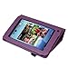 BIRUGEAR Purple SlimBook Leather HandStrap Folio Stand Case with Stylus for Hisense Sero 7 LT (Lite) - 7'' Android Tablet