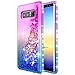 Galaxy Note 8 Case with Screen Protector (Full Coverage) for Girls Women Kids, NageBee Glitter Liquid Sparkle Bling Floating Waterfall Shockproof Cute Case for Samsung Galaxy Note 8 -Purple/Blue