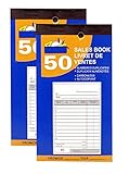 50 Sheet Sales Order Books, 2-Part, Carbonless, White/Canary, 3.5