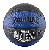 Spalding NBA Varsity Outdoor Rubber Basketball - Blue/Black - Intermediate Size 6, 28.5 in