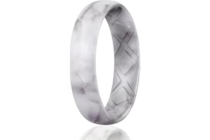 Egnaro Inner Arc Ergonomic Breathable Design, Silicone Rings for Women with half sizes, Women's Silicone Wedding Band，5.5mm Wide-2mm Thick