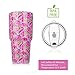DYNAMIC SE 30oz Rose Tumbler Double Wall Stainless Steel Vacuum Insulated Travel Mug with Splash-Proof Lid Metal Straw and Brush
