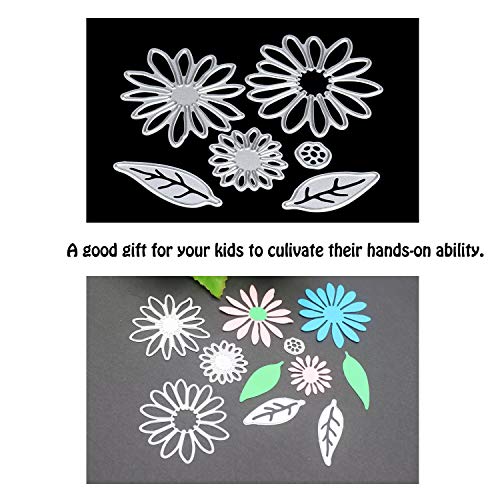 4 Sets / 27 PCS Metal Cutting Dies Stencil for Card Making Scrapbooking DIY Album Paper, TuNan Carbon Steel Template Molds, Embossing Tool for Envelope Gift Box - Flowers, Leaves, Circle, Oval
