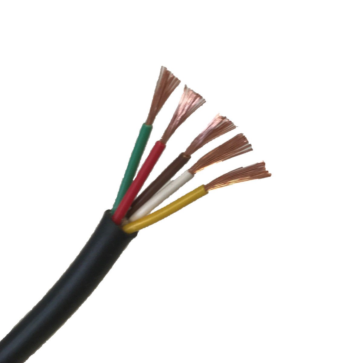 Wire4u Automotive Thin Wall Multicore Cable 12V / 24V – Flat or Round – Twin & Multi Core Copper Wire (Round 5 Core 0.75mm² 14Amps, 5 Metres)