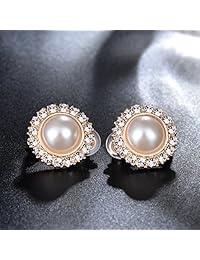 Pendientes de perlas con clip y estilo vintage de boda   perlas de color crema