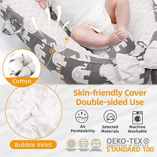 Uaugh Baby Lounger & Infant Floor Seat, 100 Breathable Cotton, Perfect