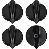 4Pcs WB03T10236 Burner Control Knob, Gas Cooktop Knobs Black for GE Range/Cooktop/Stove, Not Universal