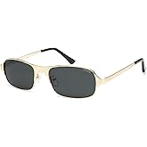 SOJOS Retro Rectangle Polarized Sunglasses for Men Women, 70s 80s Vintage Small Square Sunnies SJ1267
