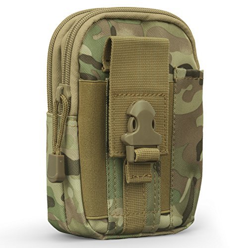 MoKo Universal Outdoor Waist Bag, Tactical EDC Molle Pouch Camping Trekking Belt Purse Fit 6.5