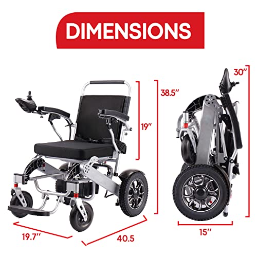 Electric Wheelchairs for Adults Weatherproof, Foldable Sturdy Dual