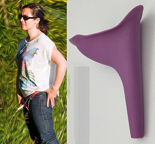 Easyinsmile Laddy/Women Portable Travel Urinal Funnel Device Female Outdoor Stand Up Pee Urination Device 2pcs/Pack (Purple)