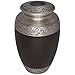 Funeral Cremation Urn for Human or Pet Ashes - Hand Made in Brass & Hand Enameled in Brown with Silver accents - Liliane Memorials Ojaha model (Adult)