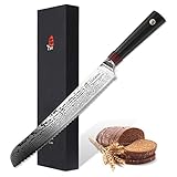 TUO Cutlery Ring Seires Japanese VG10 67 Layers Damascus Serrated Bread Knife 9