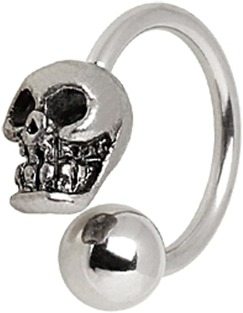 Horseshoe with Skull 316L Surgical Steel WildKlass Piercing