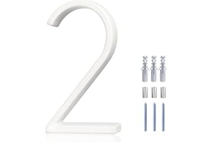 REAVOR 6 Inch White Modern House Numbers - Metal Floating House Numbers for Outside, Creats Attractive Interesting Shadows, High Gloss Number 2