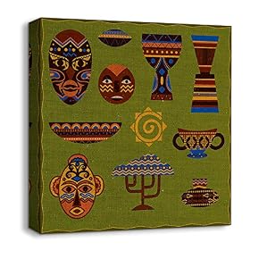 Canvas Wall Art African Culture Pattern...