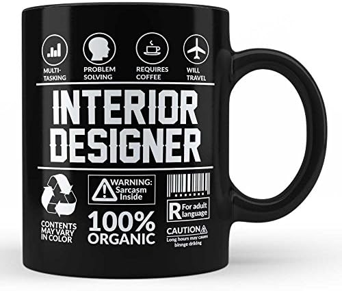Funny Sarcastic Unique Gift For Interior Designer Job Profession Professional Black Coffee Mug By HOM