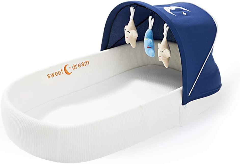 LYNNDRE Cosy Cuddler Baby Crib,Baby Lounger Bed Bassinet for Newborn Baby Portable Crib, Portable Crib for Bedroom/Travel (0-15Months),A