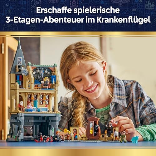 Harry Potter Schloss Hogwarts: Krankenflügel - DIY Set mit 7 Minifiguren - Modellbau mit Hermine und Ron Figuren - Kreatives Geschenk für Mädchen, Jungen und Fans ab 9 Jahren - 76463