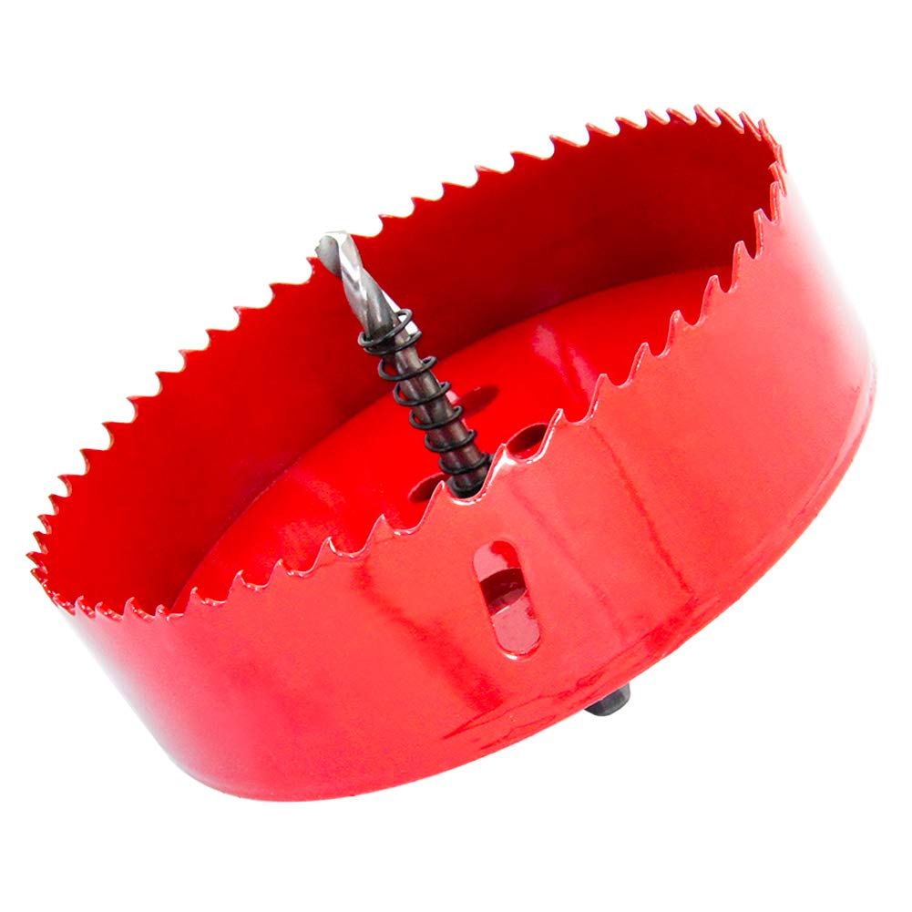Hole Saw Drill Bit LAIWEI HSS Hole Cutter with Arbor for Wood,PVC Board and Plasterboard(5-5/16"(135mm Hole Saw)) — image 1