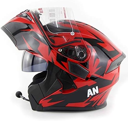 DYCLE Anti-fog Visor Flip Up Motorbike Bluetooth Helmet Motorcycle Dual-Speaker Headset,Hands-Free,Noise-Free,Automatic Answering,Double Visor