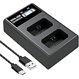 NP-FW50 Battery Charger, LCD Dual Charger Compatible with Sony Alpha A6000, A6400, A6100, A6300, A6500, A5100, A7, A7 II, A7R