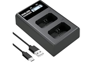 NP-FW50 Battery Charger, LCD Dual Charger Compatible with Sony Alpha A6000, A6400, A6100, A6300, A6500, A5100, A7, A7II, A7R,