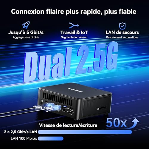 GEEKOM IT13MAX Mini AI PC with Intel Core Ultra 9 185H, Intel Arc 140T 99 Tops, DDR5 up to 128GB, M.2 PCIe 4.0 + SATA, WiFi 7, USB4, Dual LAN 2.5G, 4 8K Displays, High Performance Mini Computer