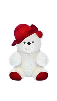 Kashish Gift Gallery White & Red Cap Teddy Bear 30 cm