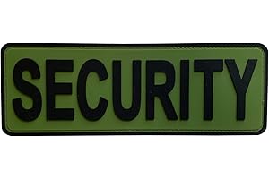 uuKen Large Big Security Officer OD Green Tactical PVC Patch 8.5x3 inches with Hook Fastener Back for Enforcement Plate Carrier or Uniforms Vest and Tactical Clothing