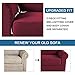 H.VERSAILTEX 2-Pieces Armchair Cover Super Rich Chair Slipcover/Furniture Cover Arm Chair Covers for Chairs, Knitted Jacquard Spandex Chair Cover Stay in Place, Skid Resistance (Chair, Burgundy)